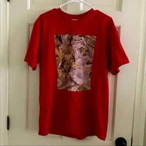 Supreme Red Bling Tee. Size Medium